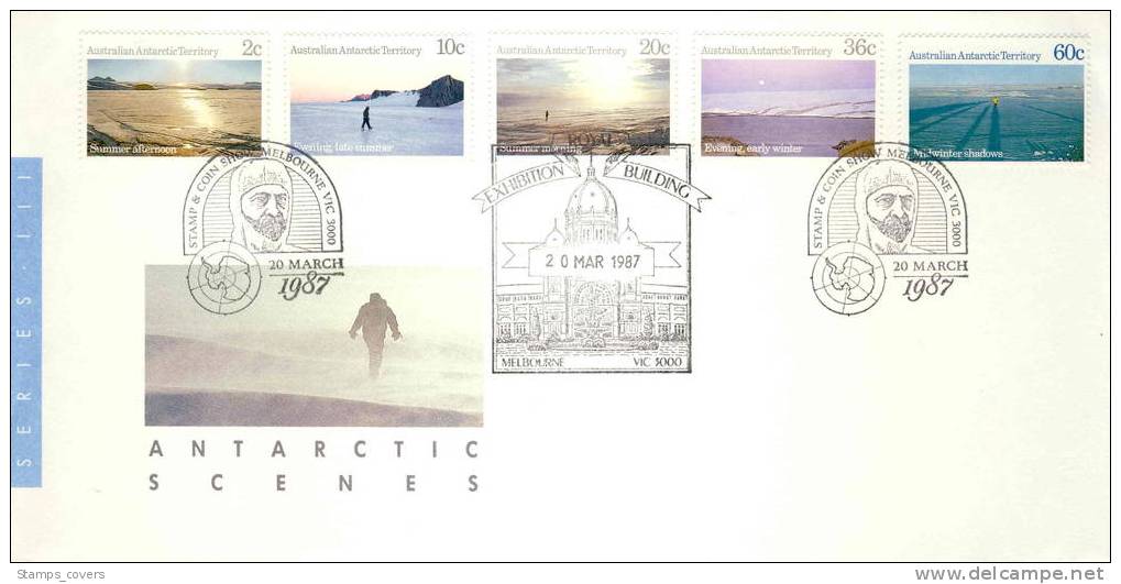 AUSTRALIAN ANTARTIC TERRITORY USED COVER 1987 MICHEL 74/78 - Lettres & Documents