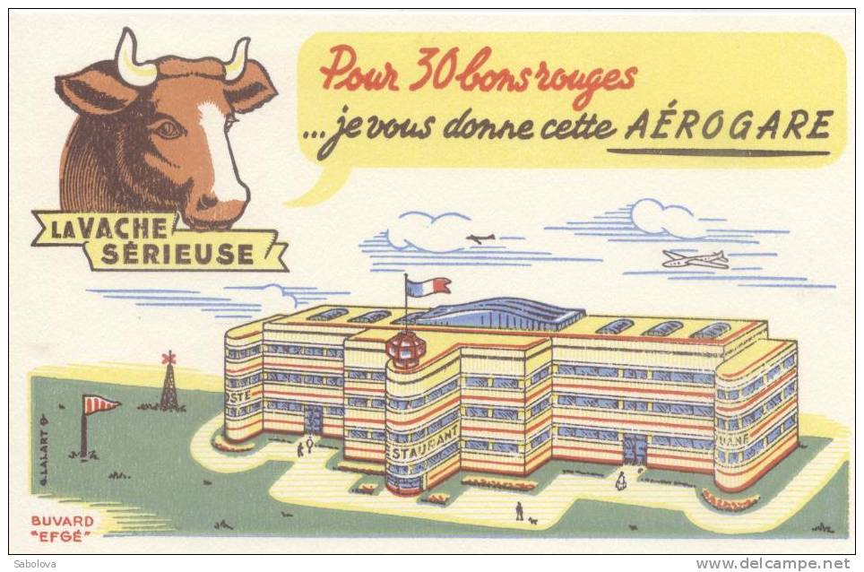 2 Buvards Fromage Vache Sérieuse Gare Et Aérogare - Altri & Non Classificati