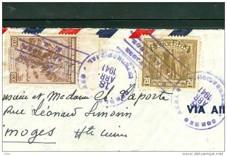 Lettre Du Salvador Pour La France ,  Avril   1941 ,   - LO27509 - Salvador