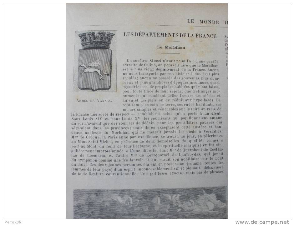 1893  LE MORBIHAN PORT LOUIS CARNAC VANNES PLOERMEL HENNEBONT AURAY LE PORT PONTIVY LORIENT PORTO RICO RUSSIE ANNA JUDIC - Revues Anciennes - Avant 1900