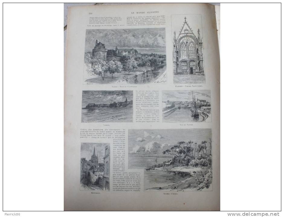 1893  LE MORBIHAN PORT LOUIS CARNAC VANNES PLOERMEL HENNEBONT AURAY LE PORT PONTIVY LORIENT PORTO RICO RUSSIE ANNA JUDIC