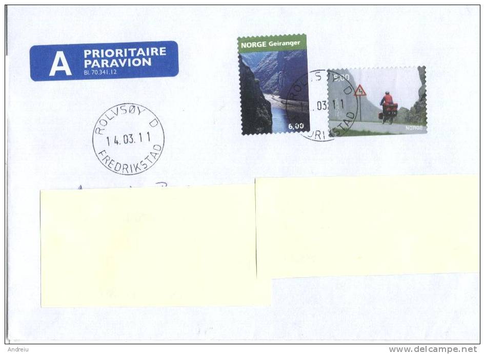 2011 Norway Norge Nice Cover Sent To Romania Par Avion Used Oblitere - Lettres & Documents