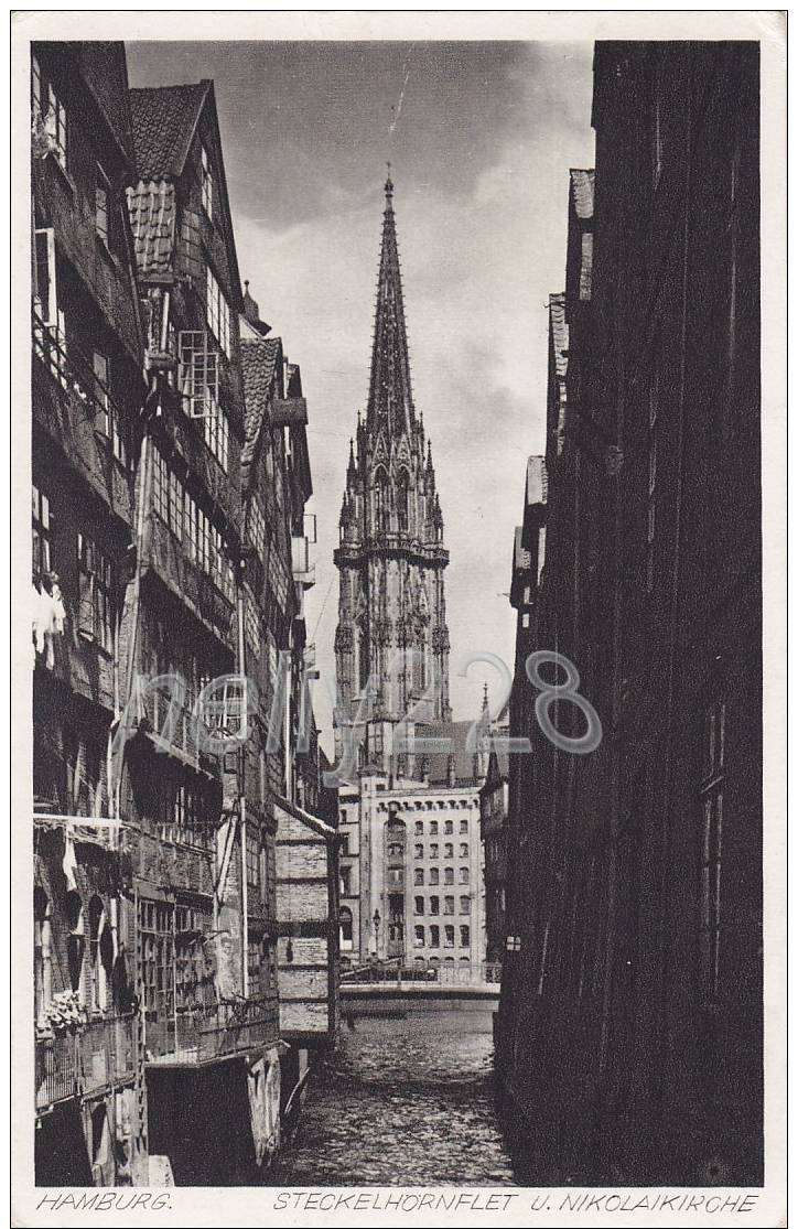 Hamburg - Steckelhornfleet Und Nikolaikirche (13a148) - Mitte