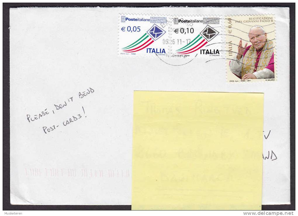 Italy 2011 Cover To Danimarca Papa Pope Giovanni Paolo II BRAND NEW Stamp !! - 2011-20: Marcophilia
