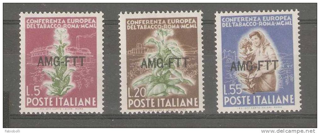 Trieste A  1950  Sassone N. 84-86  Tabacco Serie Cpl.   Nuovi  MNH  ** - Nuovi