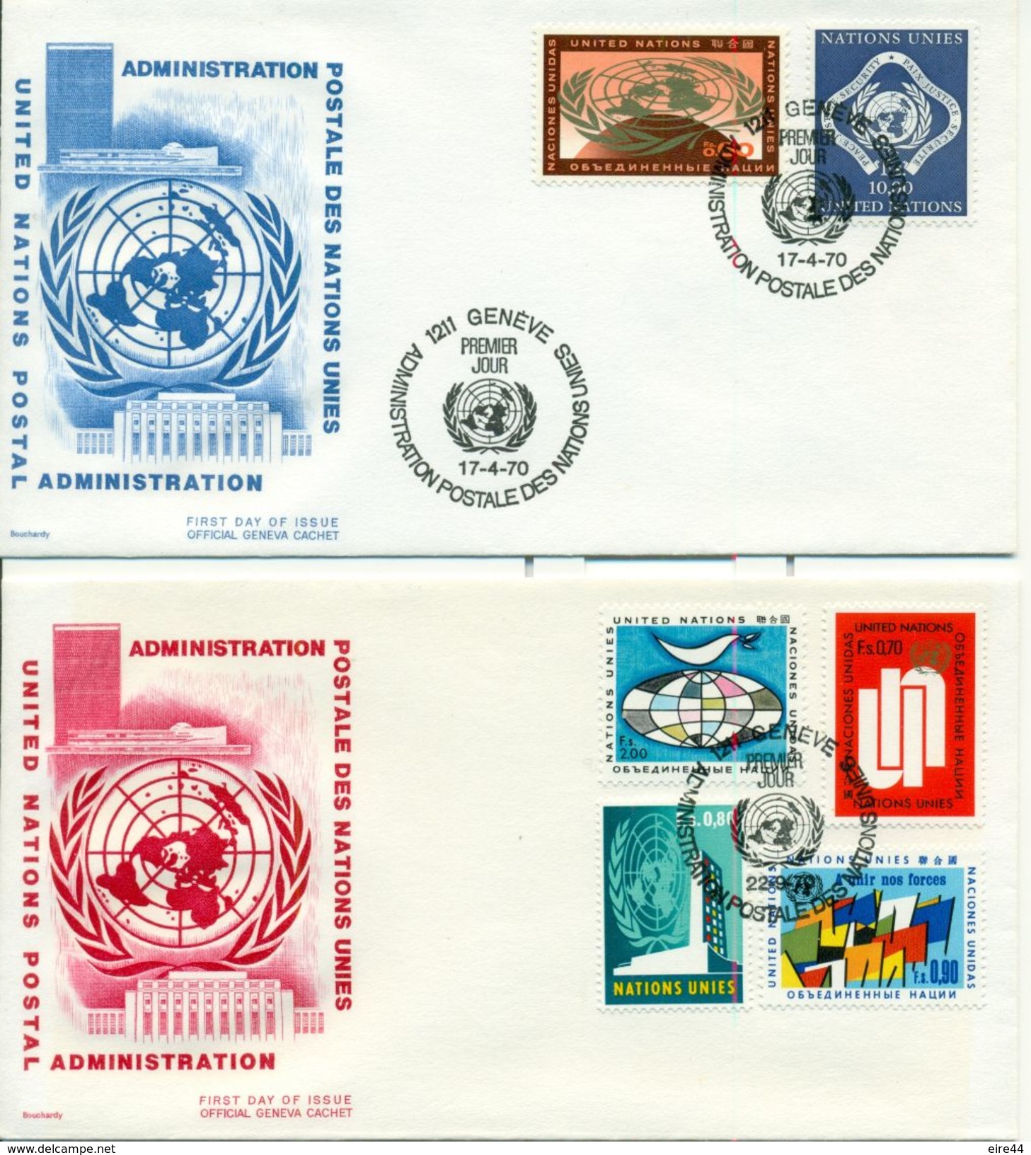 United Nations Switzerland 1970 2 FDC Definitive - FDC