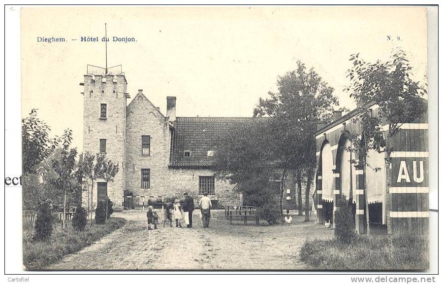 DIEGEM-DIEGHEM-HOTEL DU DONJON-PRACHTIGE ANIMATIE-KASTEEL-CHATEAU-2 SCANS - Diegem