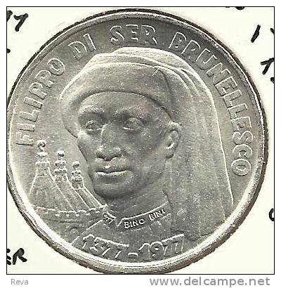 SAN MARINO 1000 LIRE MEN FRONT BRUNELLESCHI BACK 1977 AG SILVER UNC KM72 READ DESCRIPTION CAREFULLY !!! - Saint-Marin