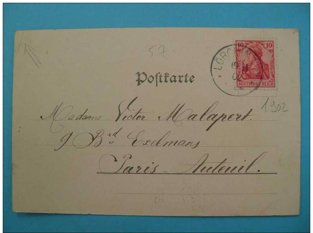 Dep54/R154: LORQUIN (Allemand En  1902) Café Baillet Animation Affranchi Type Germania - Lorquin