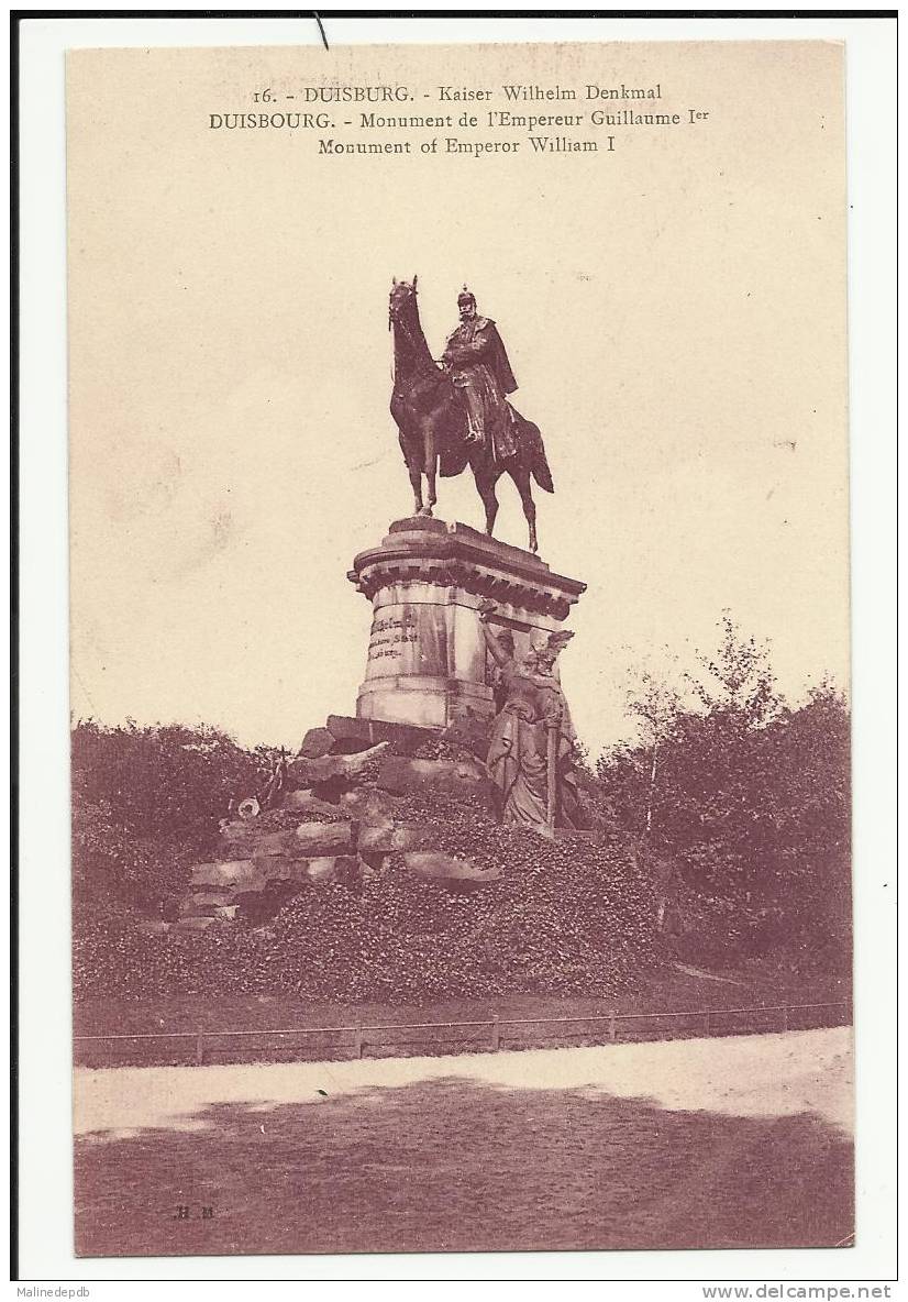 CP N°15 DUISBURG  - Kaiser Wilhelm Denkmal - Monument De L'Empereur Guillaume 1er - Duisburg