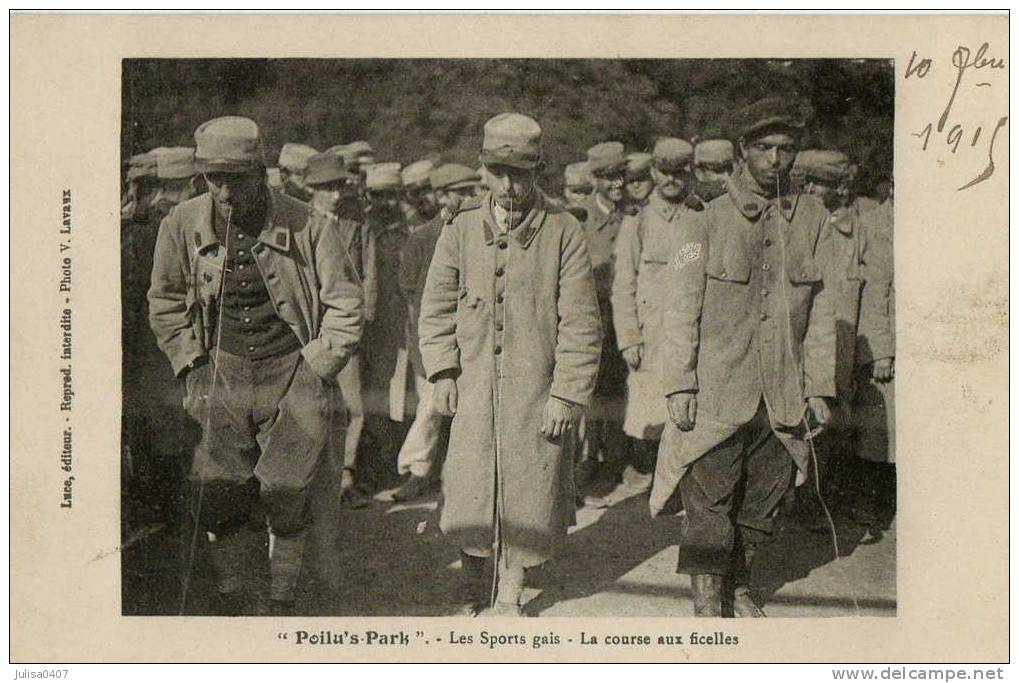 GUERRE 1914-1918 Poilus  Poilu's Park Course Aux Ficelles Gros Plan - Guerra 1914-18