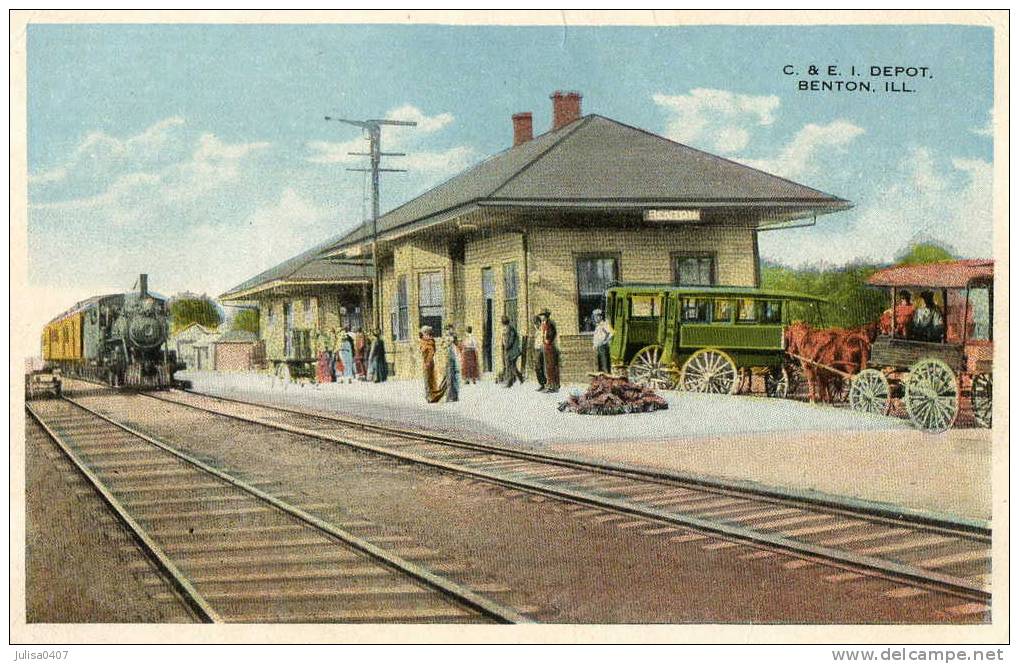 BENTON (Illinois) Gare Train Beau Plan - Andere & Zonder Classificatie