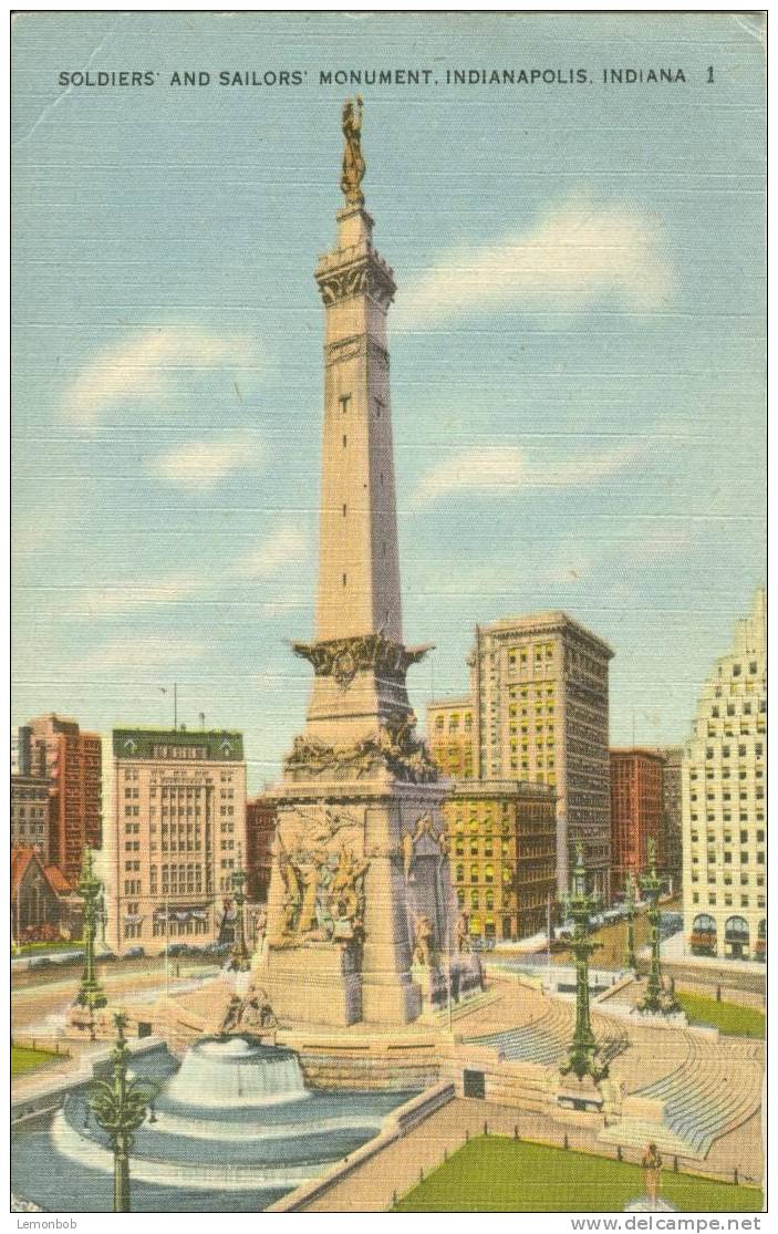 USA – United States – Soldiers' And Sailors' Monument, Indianapolis, Indiana 1946 Used Linen Postcard [P4029] - Indianapolis