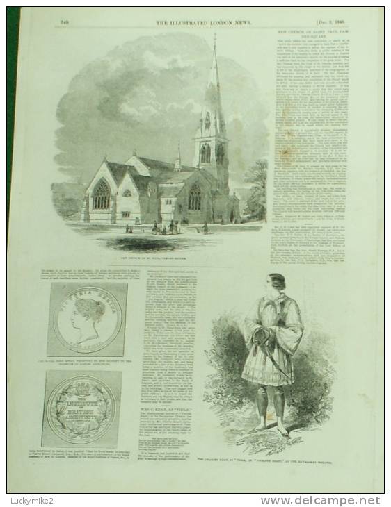 Illustrated London News  dated  2nd December 1848  (the Pope, Kooranga + Burra Burra mine, St Petersburgh interest)