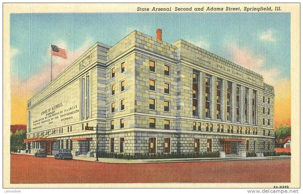 USA – United States – State Arsenal Second And Adams Street, Springfield, Illinois Unused Linen Postcard [P4035] - Springfield – Illinois