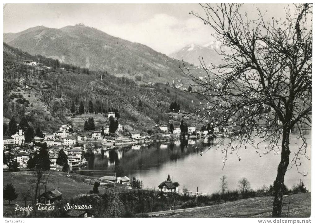 SVIZZERA. PANORAMA DI PONTE TRESA. CARTOLINA DEL 1950 - Ponte Tresa