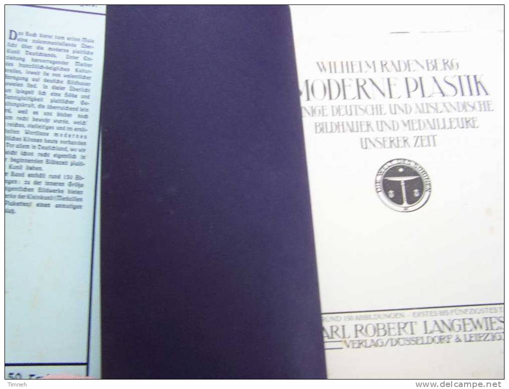 Moderne Plastik 150 Abbildungen WILHELM RADENBERG KARL ROBERT LANGEWIESCHE BLAUEN BÜCHER - Pittura & Scultura