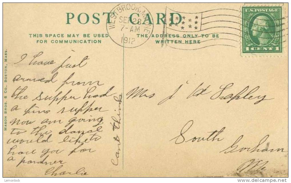 USA – United States – Portland, Me, Lincoln Park 1912 Used Postcard [P4075] - Portland