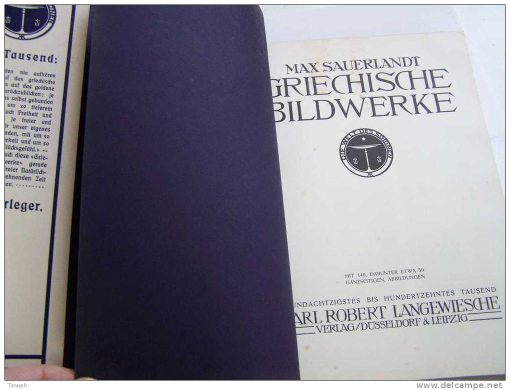 Griechische Bildwerke 140 Abbildungen WILHELM RADENBERG KARL ROBERT LANGEWIESCHE BLAUE BÜCHER - Pintura & Escultura