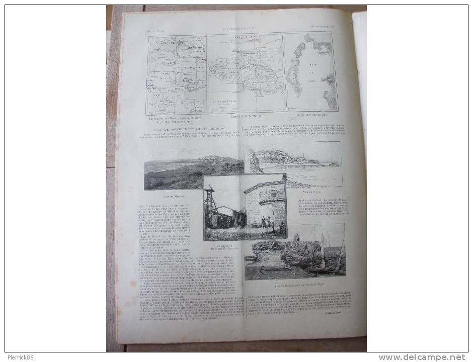 1891 BAPAUME VOYAGE DU PRESIDENT A  VITRY LE FRANCOIS REIMS / ILE METELIN ILOT SIGRI FETE SAINT CORNELY A CARNAC - L'Illustration