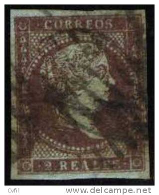 ESPAÑA / SPAIN 1855 The 2 REALES Reddish Violet, Watermark Loops - Gebruikt