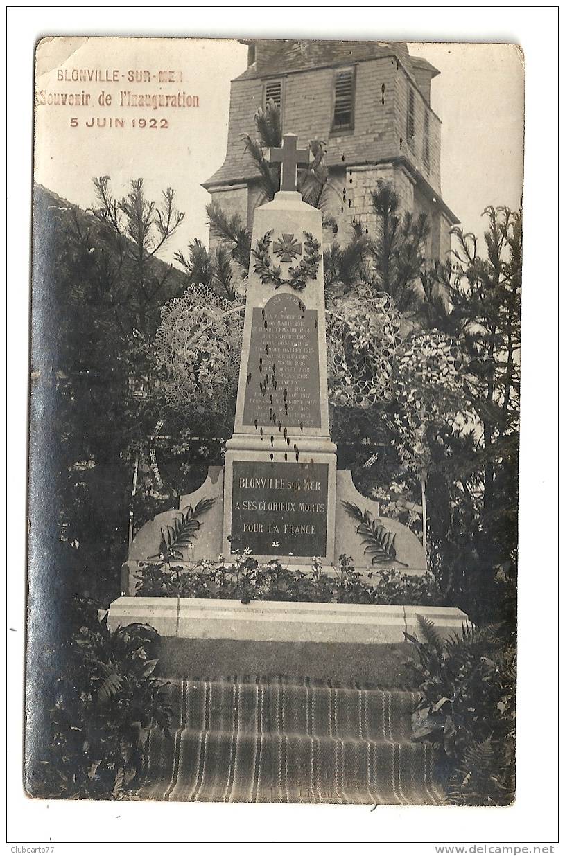 Blonville-Sur-Mer (14) :Souvenir De L'inauguration Du Monument Aux Morts Env 1922 PHOTO RARE. - Pont D'Ouilly