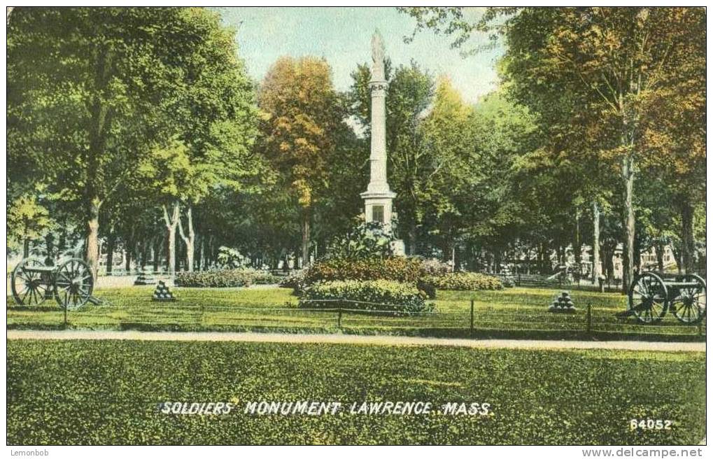 USA – United States – Soldiers Monument, Lawrence, Mass 1910 Used Postcard [P4109] - Lawrence