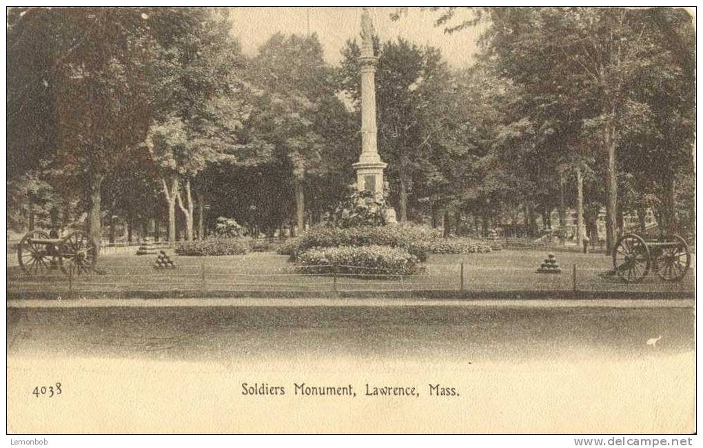 USA – United States – Soldiers Monument, Lawrence, Mass 1908 Used Postcard [P4111] - Lawrence