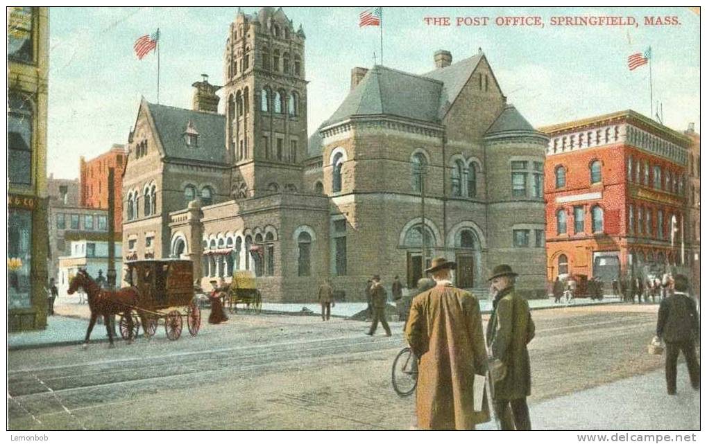 USA – United States – The Post Office, Springfield Mass 1908 Used Postcard [P4116] - Springfield