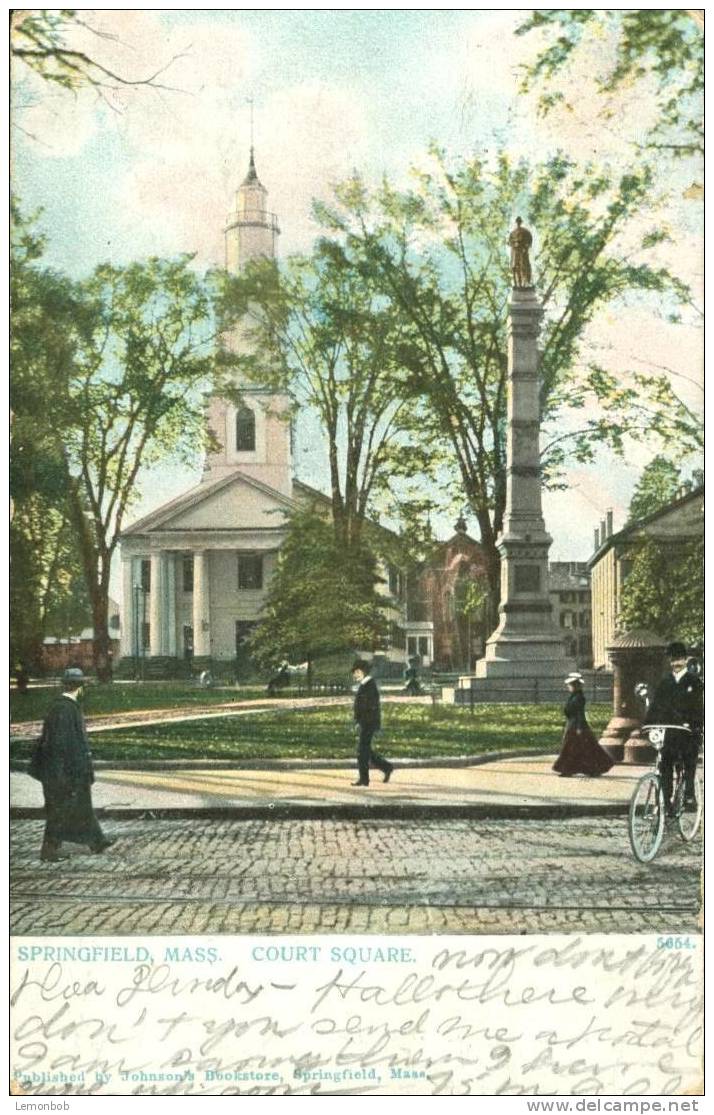 USA – United States – Springfield Mass, Court Square, 1905 Used Postcard [P4139] - Springfield
