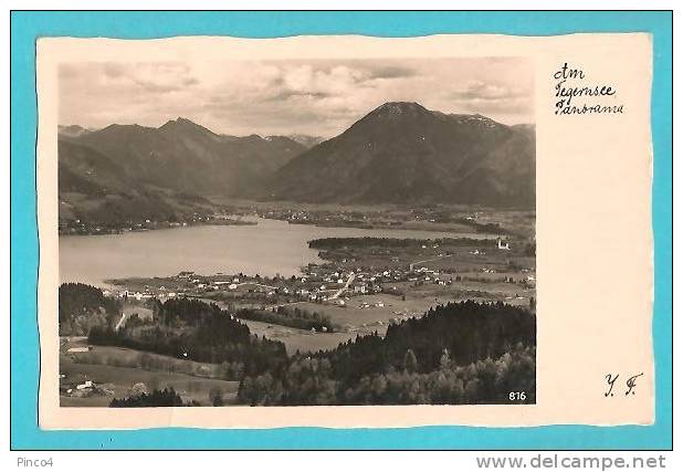 GERMANIA TEGERNSEE PANORAMA CARTOLINA FORMATO PICCOLO VIAGGIATA NEL 1935 - Tegernsee