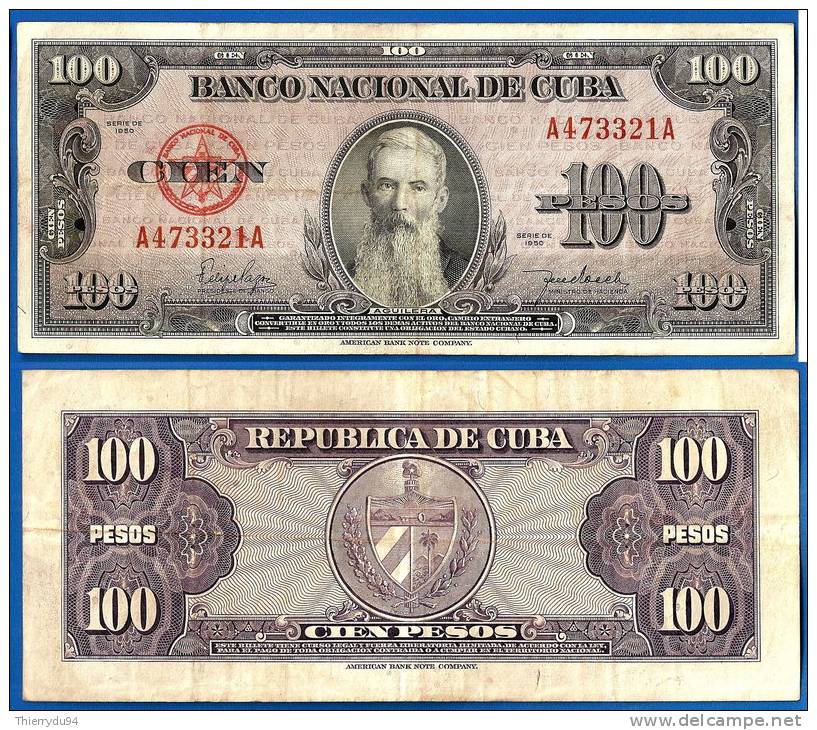 Cuba 100 Pesos 1950 Aguilera Caraibe Caribe Kuba Pesos Paypal Skrill OK! - Cuba