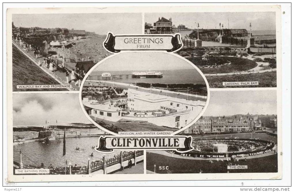 Greetings From Cliftonville, 1950 Multiview Postcard - Margate