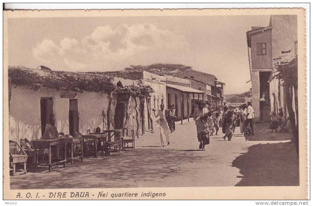 223-A.O.I.-Africa Orientale Italiana-Dire Daua-Etiopia-Ex Colonie Italia-Nel Quartiere Indigeno.Animata - Äthiopien