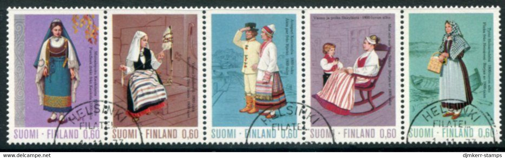 FINLAND 1973 Regional Costumes Strip  MNH / **.  Michel 733-37 - Used Stamps