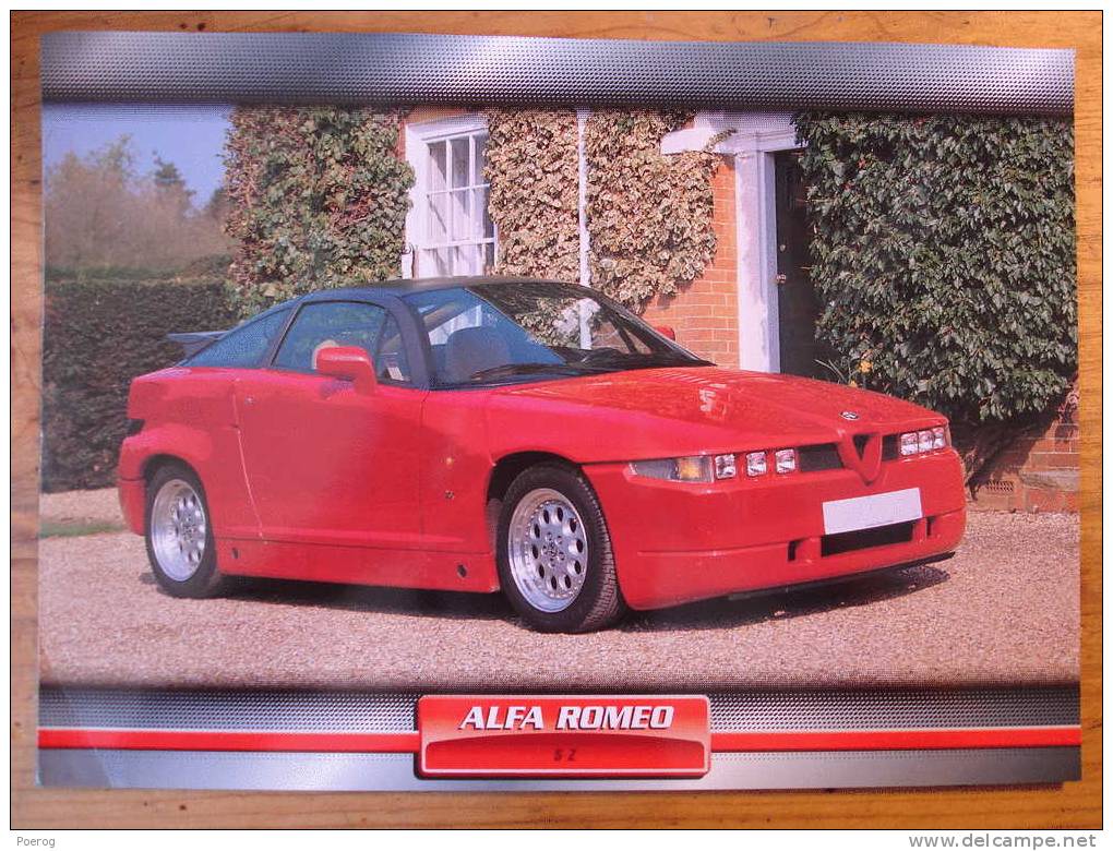 ALFA ROMEO SZ - FICHE VOITURE GRAND FORMAT (A4) - 1998 - Auto Automobile Automobiles Car Cars Voitures - Automobili