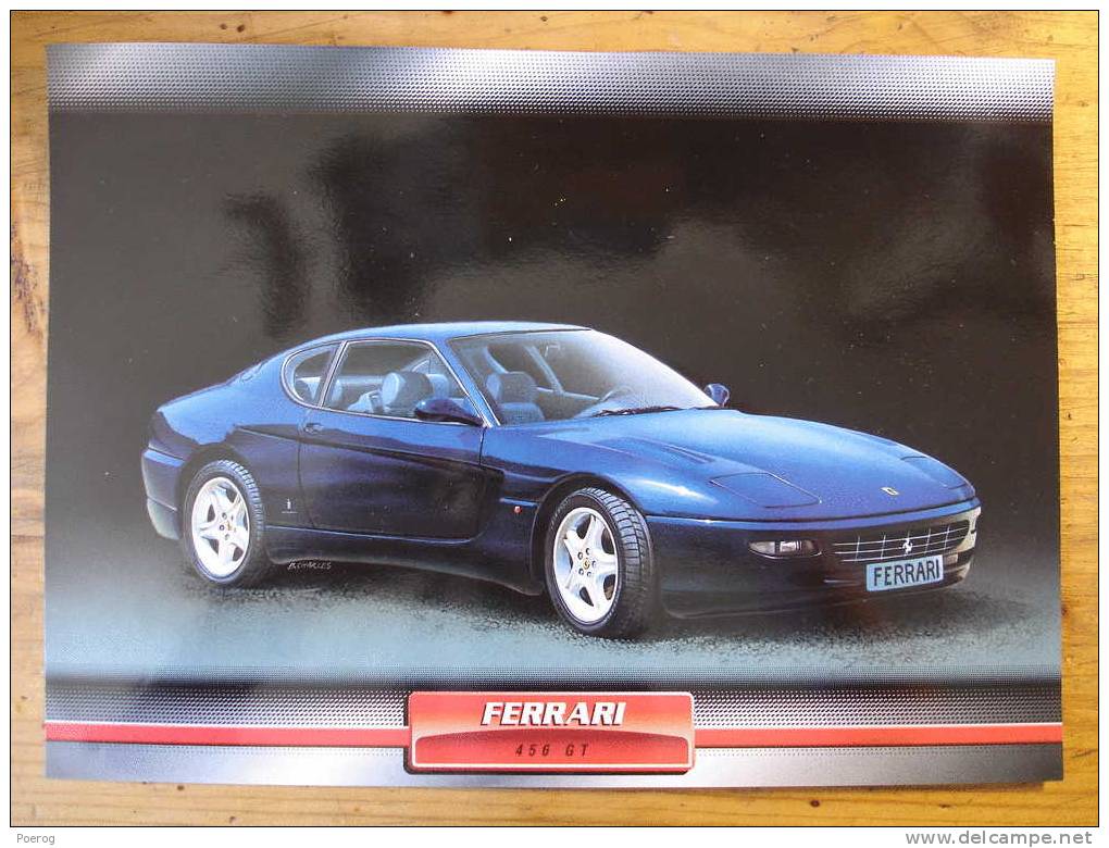 FERRARI 456 GT - FICHE VOITURE GRAND FORMAT (A4) - 1998 - Auto Automobile Automobiles Car Cars Voitures - Auto's