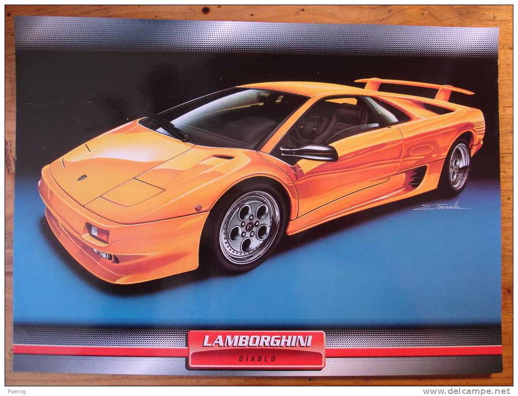 LAMBORGHINI DIABLO - FICHE VOITURE GRAND FORMAT (A4) - 1998 - Auto Automobile Automobiles Car Cars Voitures - Coches