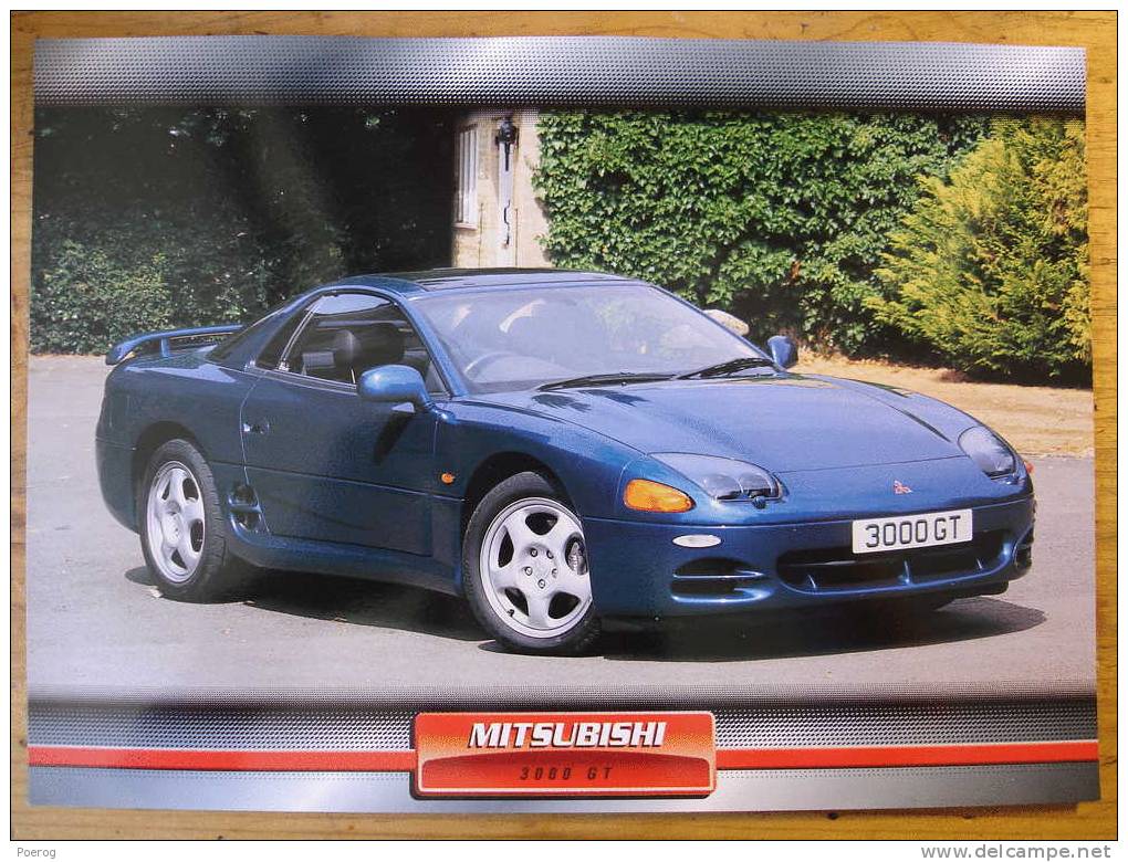 MITSUBISHI 3000 GT - FICHE VOITURE GRAND FORMAT (A4) - 1998 - Auto Automobile Automobiles Car Cars Voitures - Voitures