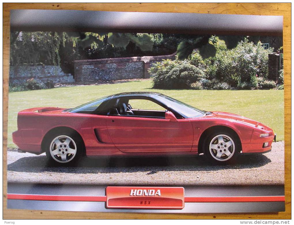 HONDA NSX - FICHE VOITURE GRAND FORMAT (A4) - 1998 - Auto Automobile Automobiles Car Cars Voitures - Auto's