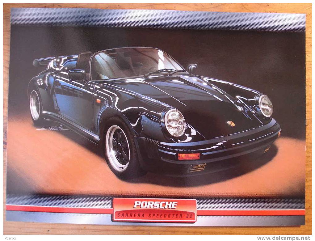 PORSCHE CARRERA SPEEDSTER 3,2 - FICHE VOITURE GRAND FORMAT (A4) - 1998 - Auto Automobile Automobiles Car Cars Voitures - Voitures