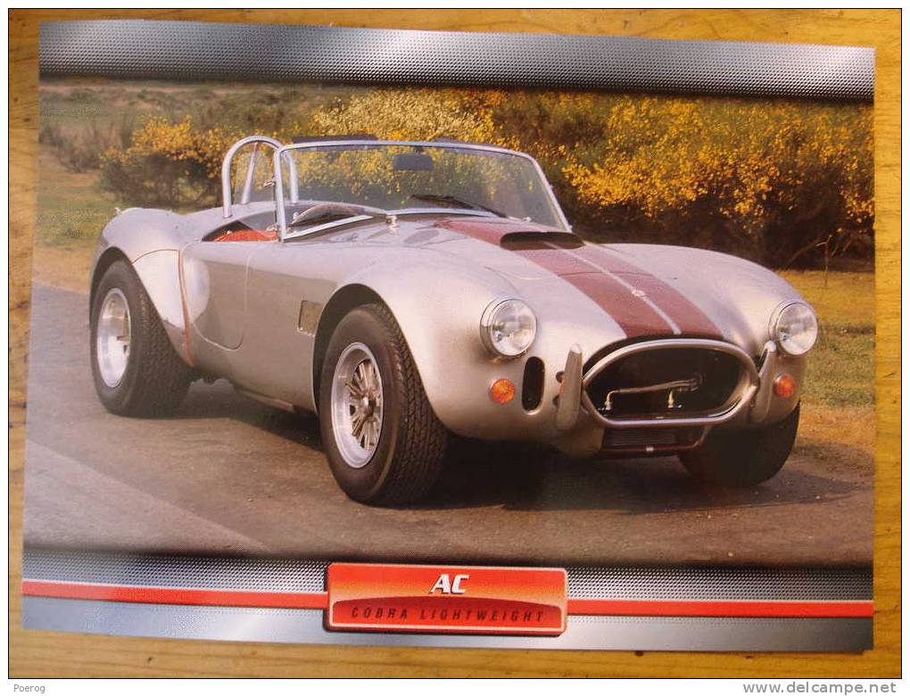 AC COBRA LIGHTWEIGHT - FICHE VOITURE GRAND FORMAT (A4) - 1998 - Auto Automobile Automobiles Car Cars Voitures - Automobili