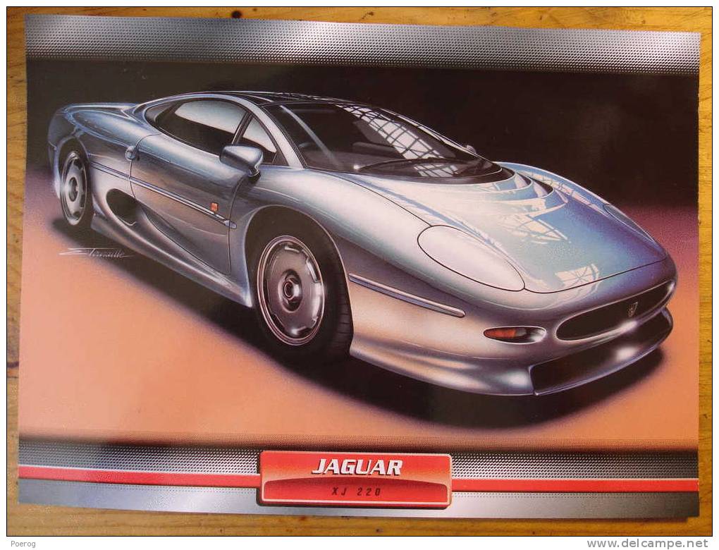 JAGUAR XJ 220 - FICHE VOITURE GRAND FORMAT (A4) - 1998 - Auto Automobile Automobiles Car Cars Voitures - Cars