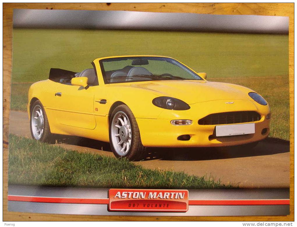 ASTON MARTIN DB7 VOLANTE - FICHE VOITURE GRAND FORMAT (A4) - 1998 - Auto Automobile Automobiles Voitures Car Cars - Voitures