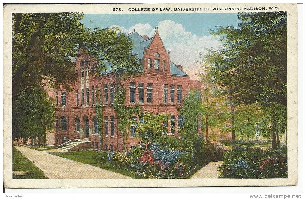 COLLEGE OF LAW, UNIVERSITY OF WISCONSIN, MADISON, WIS - Schools