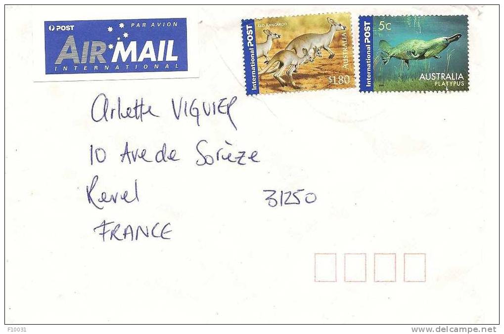 Australie 2 Timbres Sur Enveloppe - Marcophilie