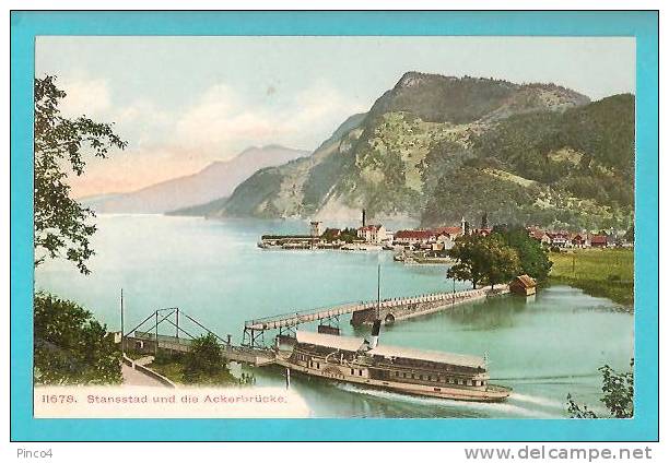 SVIZZERA STANSSTAD UND DIE ACKERBRUCKE CARTOLINA FORMATO PICCOLO NON VIAGGIATA - Stans