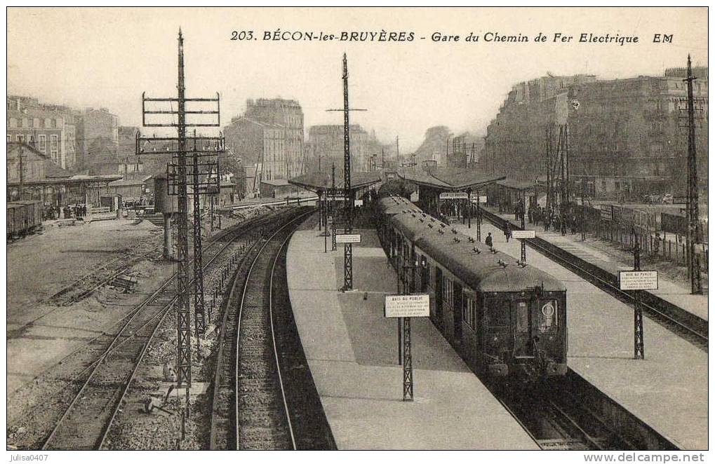 BECON LES BRUYERES (92) Gare Train Chemin De Fer électrique Réseau Banlieue - Other & Unclassified