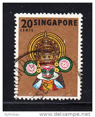 Singapore Used Scott #90a 20c Indian Dance Mask Perf 13 - Singapour (1959-...)