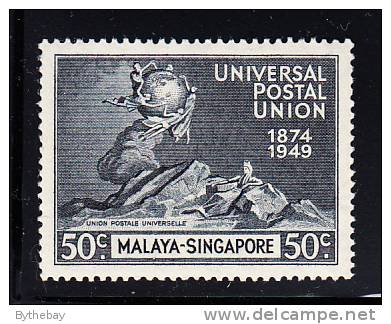 Singapore MNH Scott #26 50c UPU Issue - 75th Anniversary - Singapore (...-1959)